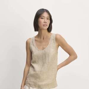 Everlane The Scoop Tank in Linen Tan Base - Size 14